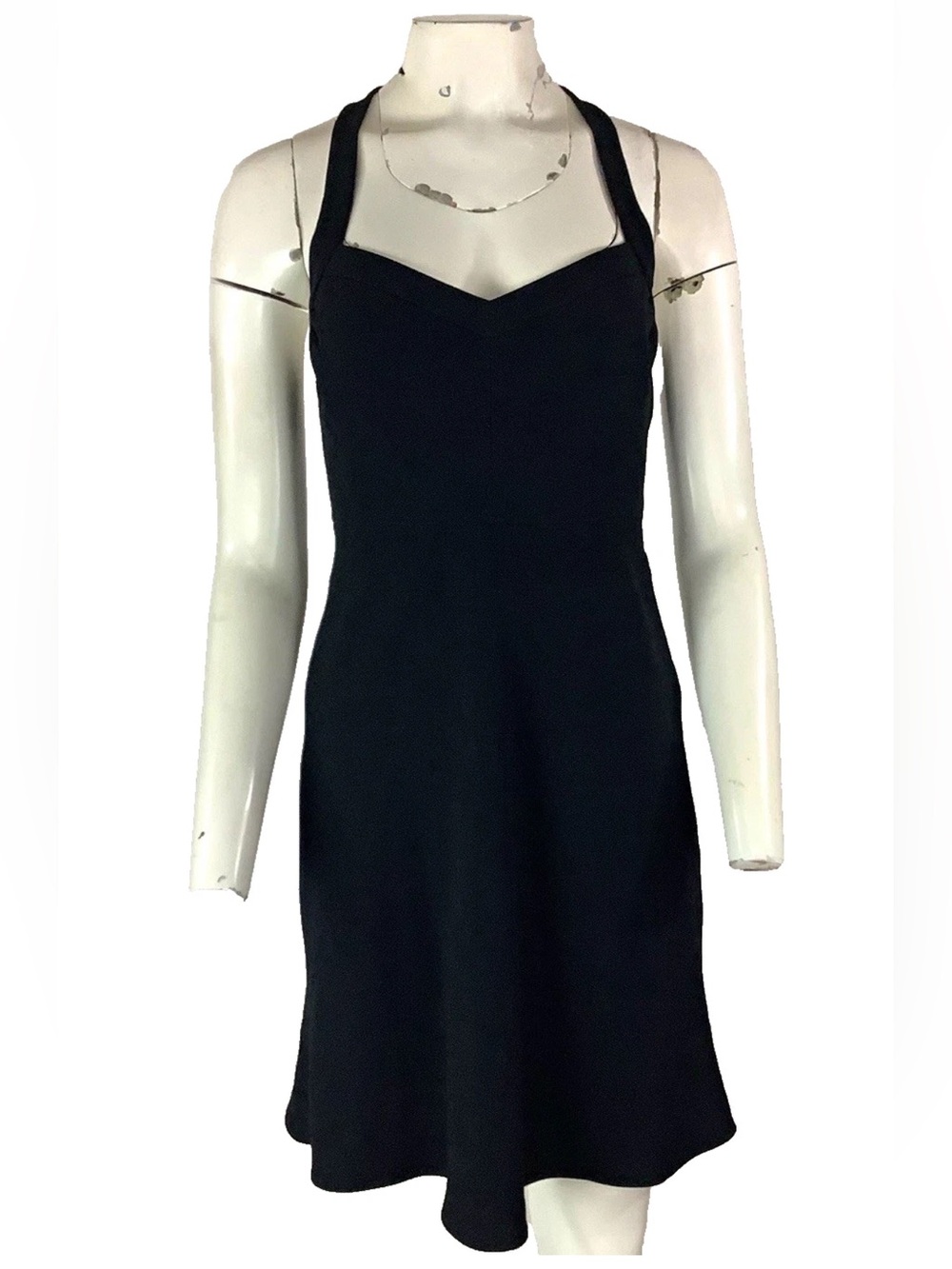 Vintage Y2K 2004 Banana Republic Sz 4P Halter Swing Cocktail Dress Black